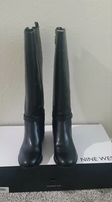 NINE WEST GIANI 3  - WC BLACK KNEE HIGH BOOTS W / SIDE ZIPPER SIZE 7 - Image 1 of 4