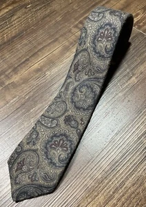 Vtg Yves Saint Laurent YSL Necktie Purple Paisley Cashmere Silk Blend NWT - Picture 1 of 7