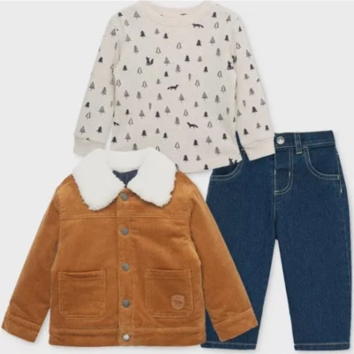 LITLLE ME KIDS CONJUNTO DE 3 PIEZAS PANTALONES, CAMISA, CHAQUETA - J (ASST 4T) NUEVO CON ETIQUETAS Foto 1 de 3