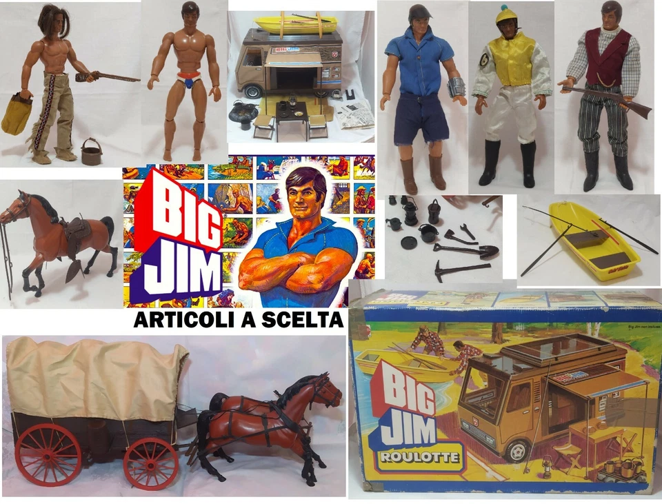 MATTEL BIG JIM VINTAGE 1971 CAMPER CARRO FAR WEST ACCESSORI PERSONAGGI A SCELTA - Immagine 1 di 1