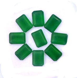 7x5 mm Natural Green Onyx Octagon Cut Lot 11 Pcs 10.00 Cts Faceted Loose Gems - Bild 1 von 7