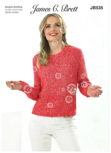 James C Brett JB535 Knitting Pattern Ladies Cardigan in Bubbalicious DK - Picture 1 of 2
