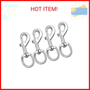 4 Pcs 3.5" Flag Swivel Snap Hooks Flagpole Accessories - Heavy Duty Eye Bolt Cli - Picture 1 of 2