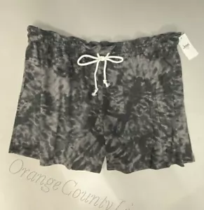 Jenni Damen Übergröße 2X Papiertüte Taille Schlafshorts Schlafpyjama Pj's Grau - Bild 1 von 11