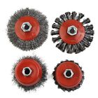 4Pc 3&4 Inch Carbon Steel Wire Wheel Cup Brush Set For 5/8-11Unc Angle Grinders