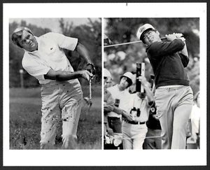 Palmer and Knudson 1970 CBC-TV World of Golf lanzamiento de medios acción b/n 8"x 10" - Imagen 1 de 2