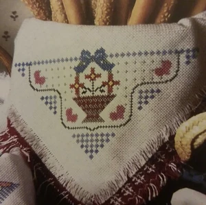 English Country Breadcloth Basket Design OOP Cross Stitch PATTERN (T) - Picture 1 of 1