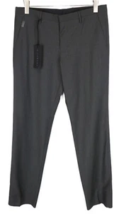 JOHN RICHMOND Trousers 48 Striped Pleated Grey Wool Mohair Men's Classic - Picture 1 of 8