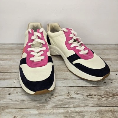 Ralph Lauren Rylee Womens Sz. 8 Shoes/ Sneakers White Blue Pink Leather  Suede - Image 1 of 4
