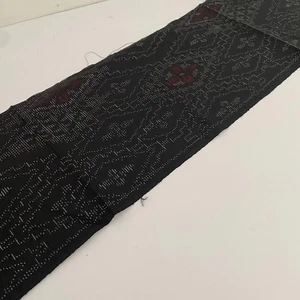 Tessuto seta kimono Oshima Tsumugi Black Diamond #C 7x59 vintage tinto fango OV29 - Foto 1 di 6