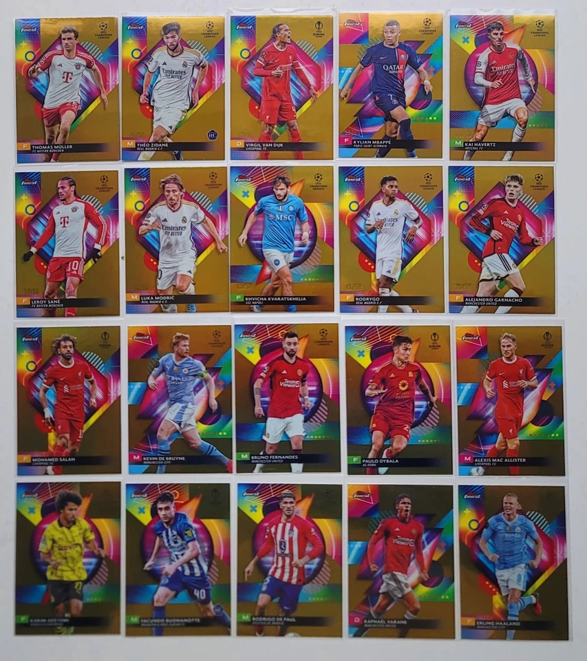 2023-24 Topps Finest UEFA Club Competitions Base Gold Refractor /50 - Singles - Image 1 of 1
