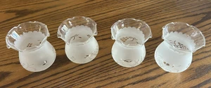4 Ruffled Glass Fan Lamp Shade Replacement frost/clear grapevines 1 5/8 fitter - Picture 1 of 9