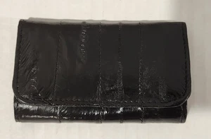 VTG Genuine Eel Skin Snap Wallet Black - Picture 1 of 5
