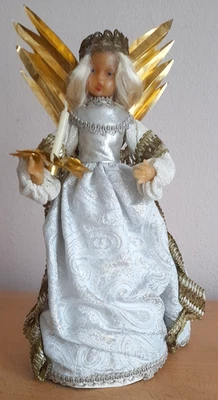  Rauschgoldengel 33cm creme-weiß Handarbeit Weihnachten - Bild 1 von 4