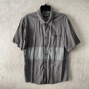 Volcom Herren Hemd mit Knöpfen Grau Geometrisch XL Baumwollmischung Kurzarm Kragen - Bild 1 von 7
