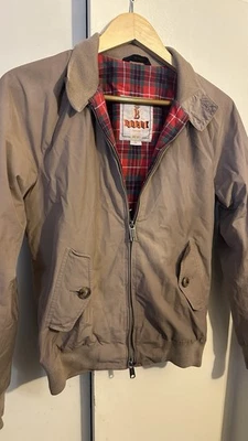 Chaqueta a Cuadros Baracuta G9 Hecha en Inglaterra Talla 34 Beige Tostado Rojo Foto 1 de 4