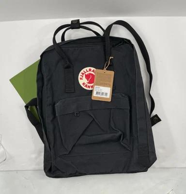 Zaino classico originale Fjallraven Kanken Day Pack nero tinta unita #23510 nuovo con etichette - Immagine 1 di 4