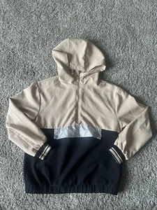 Zara Sweater Kids Girls 13-14 Quarter 1/4 Zip Hooded Colorblock Pullover - Picture 1 of 3