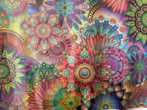 All About Embroidery Bead Kit Rainbow Fractal Tapestry 10x15 NIB Mandalas - Picture 1 of 7
