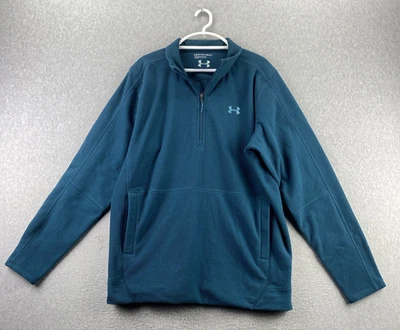 Under Armour XXLT Teal Cuarto Cremallera Polar Pullover Manga Larga Poliéster Top Foto 1 de 4