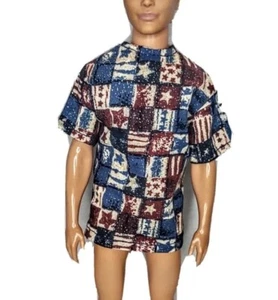 Patriotic Star T-shirt Shirt 4th of July Summer Fits 12" Boy Fashion Doll 1:6 - Picture 1 of 6