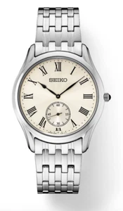 Seiko SRK047 Cream Dial Roman # Stainless Steel Men's Quartz Dress Formal Watch - Picture 1 of 6