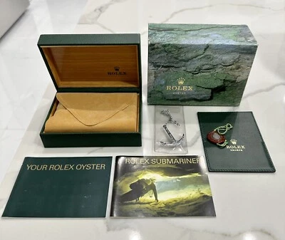 GENUINE Vintage Rolex Submariner 16610 Watch Box Booklet Anchor Tag FULL SET - Image 1 of 4