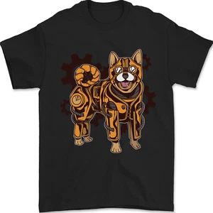Shiba Inu Steampunk Dog Mens T-Shirt 100% Cotton - Picture 1 of 14