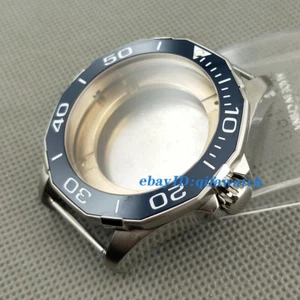 45 mm blaue Keramiklünette Uhrengehäuse passend für ETA 2836 Miyota 8205/8215 DG2813 Uhrwerk - Bild 1 von 8