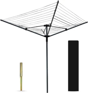 Ram® 4 Arm Rotary Washing Line Garden 45M Metres Folding Clothes Washing Line Ai - Picture 1 of 11