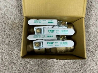 Box of 4 FNW X410C FNWX410CJ  1-1/2" THREADED BRASS FULL PORT 600 WOG  BALLVALVE - Image 1 of 4
