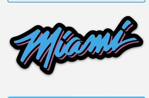 Miami Logo HOLOGRAPHIC STICKER - NBA Miami Vice Vinyl Magnet Heat Dolphins City Cover