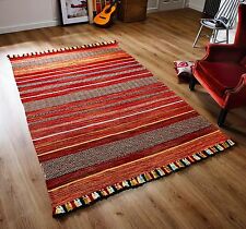 STRIPED RED MULTI Colour Cotton KILIM Handwoven Rug Runner Cushion S-Large 30%OF