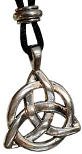 Triquetra Necklace Pendant Beaded Corded Protection from Spirit Attack Talisman