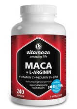  (€9,68/100g) Maca Kapseln hochdosiert + L-Arginin + Vitamine + Zink 240 Kapsel 