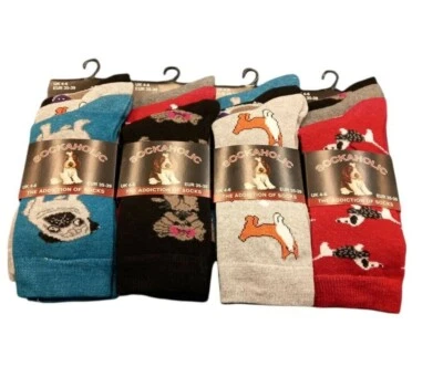 MK-ONESTOPSHOP 3-12 Pairs Ladies Womens Novelty Design Socks Retro Cotton Blend Designer Adults