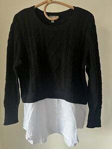 Sussan | Size L 12-14 | Black And White 2 In 1 Top/Jumper | New Without Tags