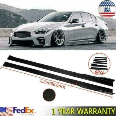 For TESLA Model 3 S X Y Car Side Skirts Splitter Spoiler Extension Carbon Fiber Foto 1 de 4