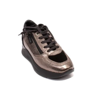 Vernissage 22742 Bronze Leather Lace-Up Zip Platform Sneaker Shoes 38 / US 8 - Picture 1 of 8