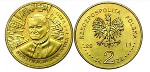 polish coin 2 zl pln, Beatification of Pope John Paul II, 2011 - Picture 1 of 1