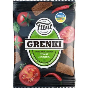 Rusk Snack Baked Bread Crisps FLINT GRENKI Rye Toasts Tomato Spicy 125g 4.4oz - Picture 1 of 1