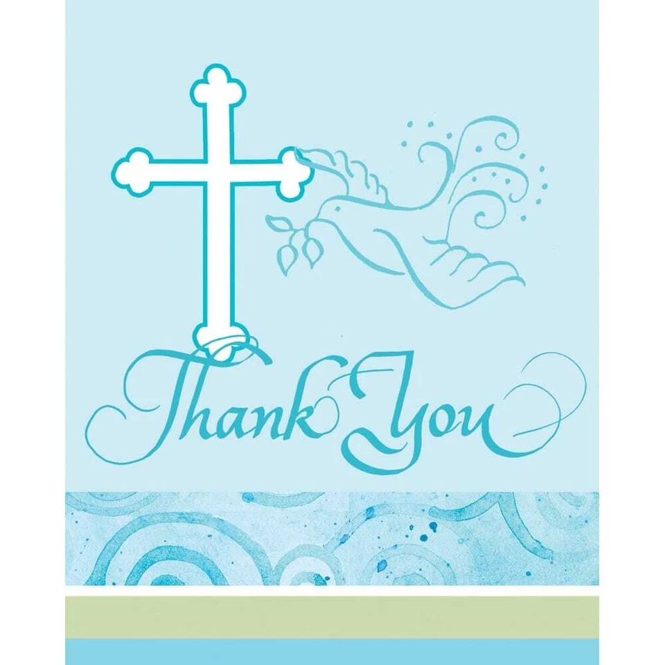 Faithful Dove Blue Thank You Notes 8CT - Image 1 of 1