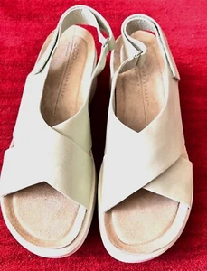 ECCO Women`s Teal Green Leather Slingback Wedge Sandal Euro Size 41 US Size 10( - Picture 1 of 13