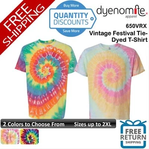 ๐ฅ Dyenomite Men Vintage Festival Tie-dyed Short Sleeve T-shirt Up To 2XL 650vrx - Picture 1 of 13