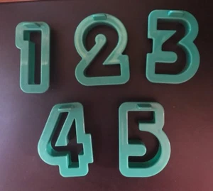 Plätzchen Keks Kunststoff Ausstecher Zahlen 1 2 3 4 5 - Größe 1,5" - Playdoh auch verwenden - Bild 1 von 7