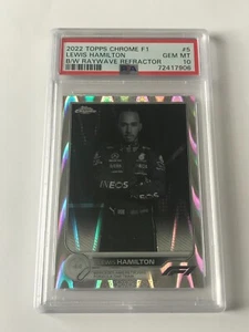 Lewis Hamilton  B/W RayWave Refractor #5  2022 Topps Chrome F1 - PSA 10 GEM MT - Picture 1 of 2