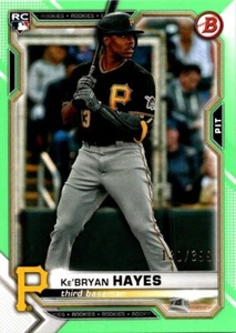 KeBryan Hayes RC 2021 Bowman Baseball #66 Lime Green Parallel /399 - Picture 1 of 2