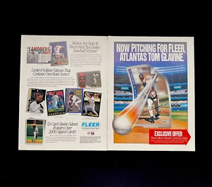 1993 Fleer Baseball Karten Tom Glavine Frank Thomas Orig 2-seitig MLB Print Ad Vintage - Bild 1 von 7