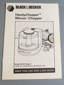 Black & Decker HandyChopper libro uso e cura modello HC tipo 2 - Foto 1 di 5