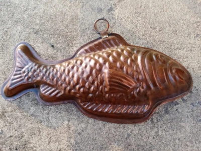 2 alte Kupferformen Fisch Backform Pudding Mold Moule - Bild 1 von 4